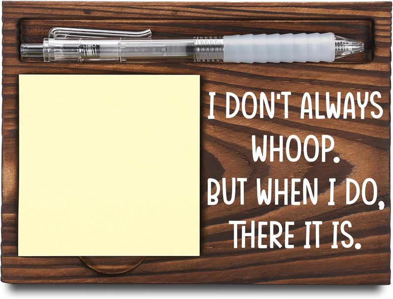 FTONENI Employee Appreciation Gifts, Thank You Gifts for Coworker, Funny Quotes Office Sticky Note Holder, Cute Humor Post-it Note Dispenser for Desk, Wooden Post-it Note & Pen Holder 6.5" x 4.7" - FTA117 - Image 1